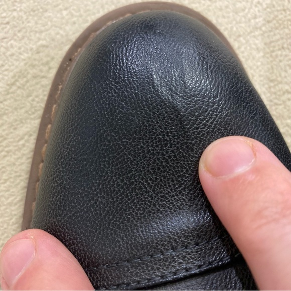 Charcoal Perry Ellis Portfolio Derby Brogue Cap-toe almost-black Dress Shoes GUC - Picture 10 of 16